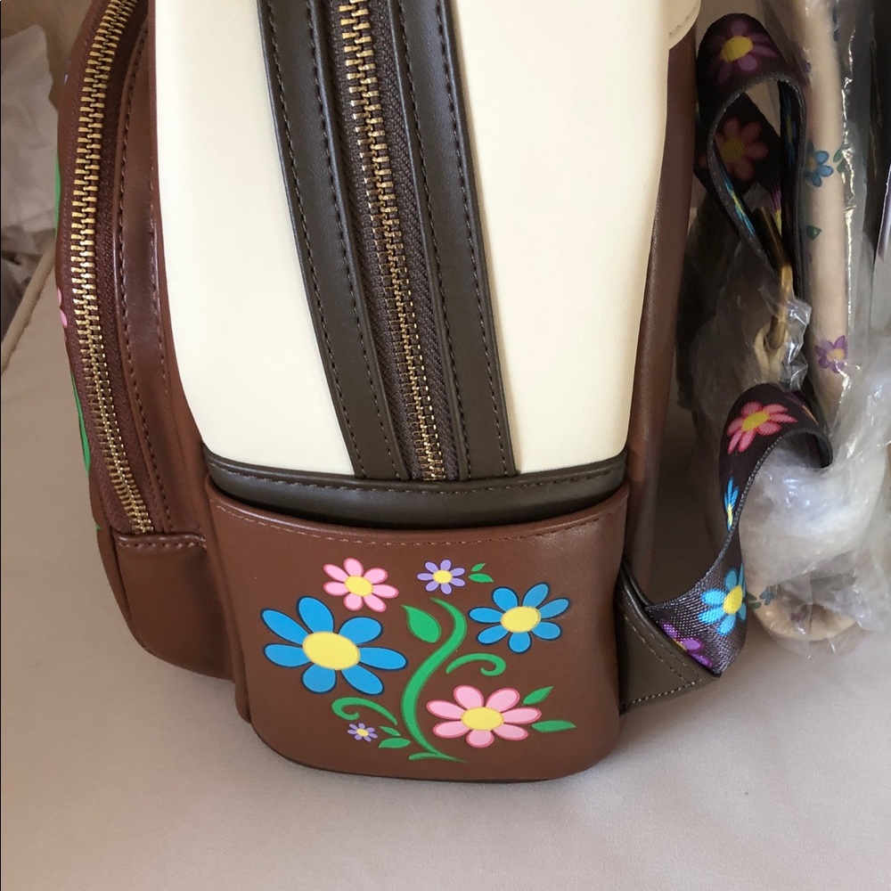 Loungefly Tangled Pascal Flowered Mini Backpack Hard Tag New! - Picture 6 of 13
